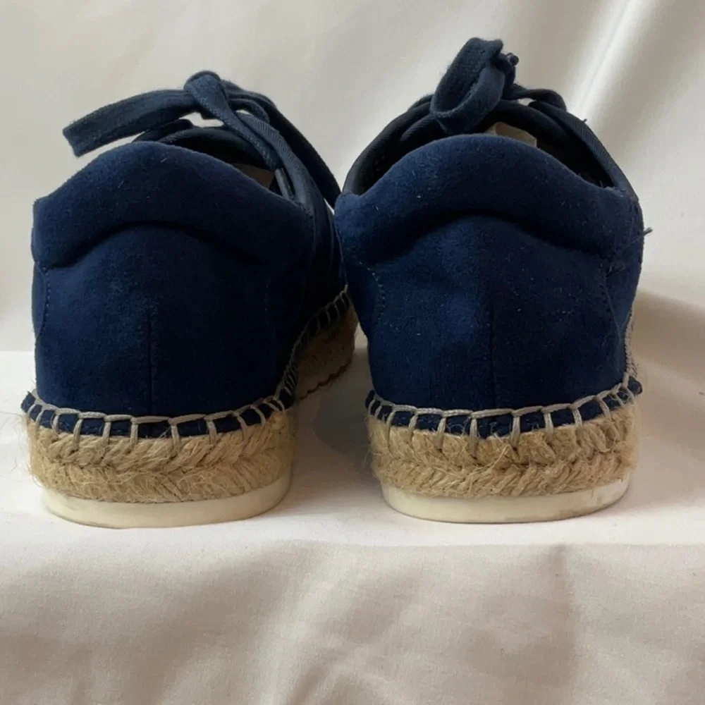 Marc Fisher Blue Baila Vegan Suede Espadrilles